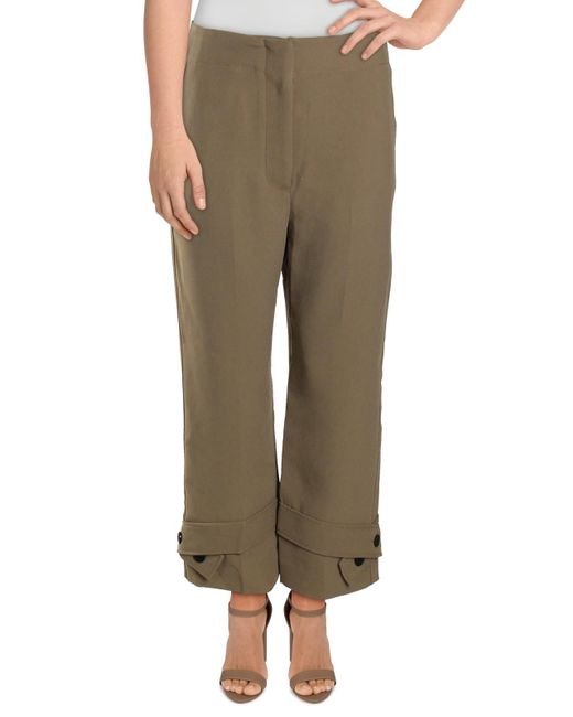 3.1 Phillip Lim Green Belted Cuff Trouser Trouser Pants