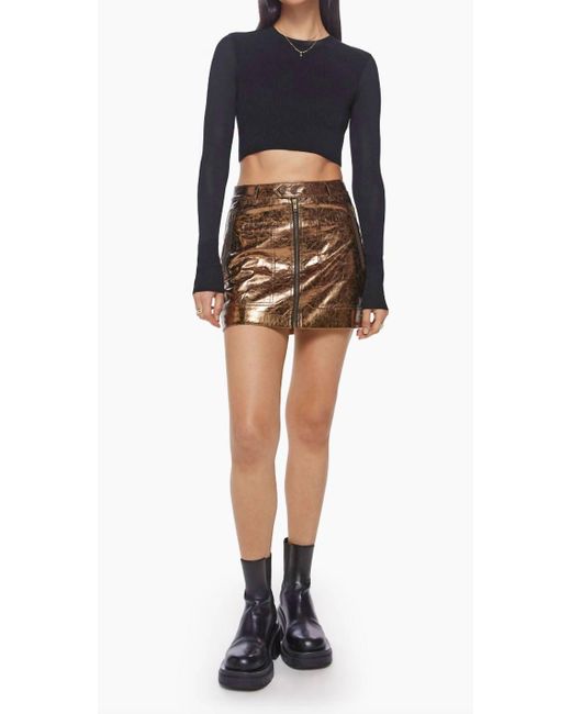 Mother Sprocket Mini Skirt In Crushing Cans in Black | Lyst