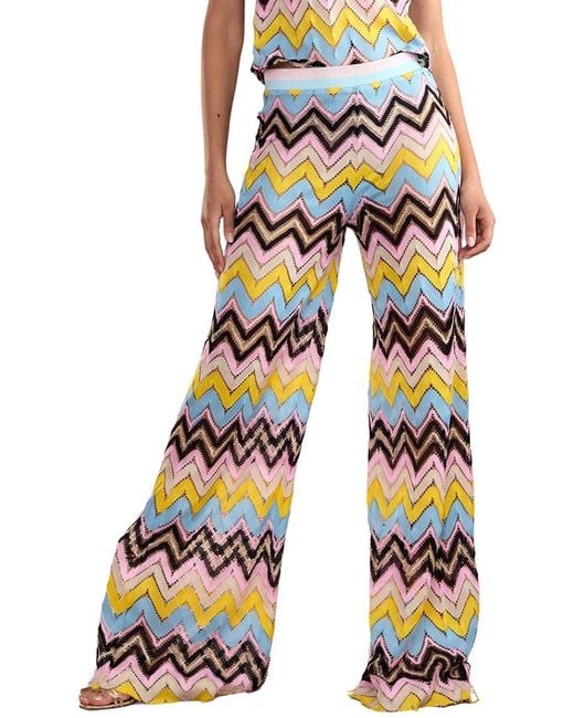 Cynthia Rowley Multicolor Zigzag Knit Pants