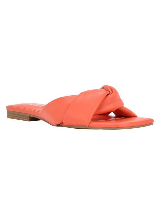 Calvin Klein Pink Marita Slip On Square Toe Flatform Sandals