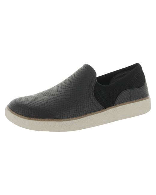 Dr. Scholls Black Seeing Stars Faux Leather Flat Slip-on Sneakers