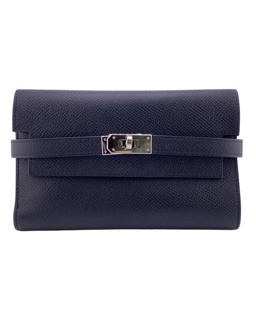 Hermès Blue Leather Wallet (pre-owned)