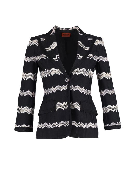 Missoni Black Zigzag Print Blazer