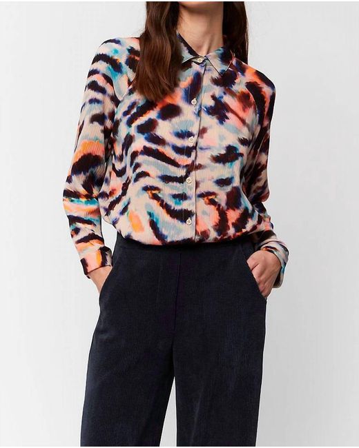 Aldo Martin's Blue Chloe Button Front Blouse