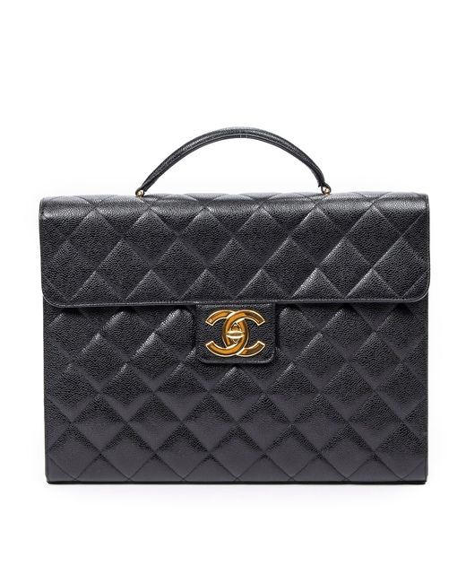 Chanel Cc Timeless Briefcase Flap Business Bag in Black | Lyst