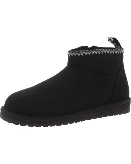 Muk Luks Black Faux Fur Lined Faux Suede Winter & Snow Boots