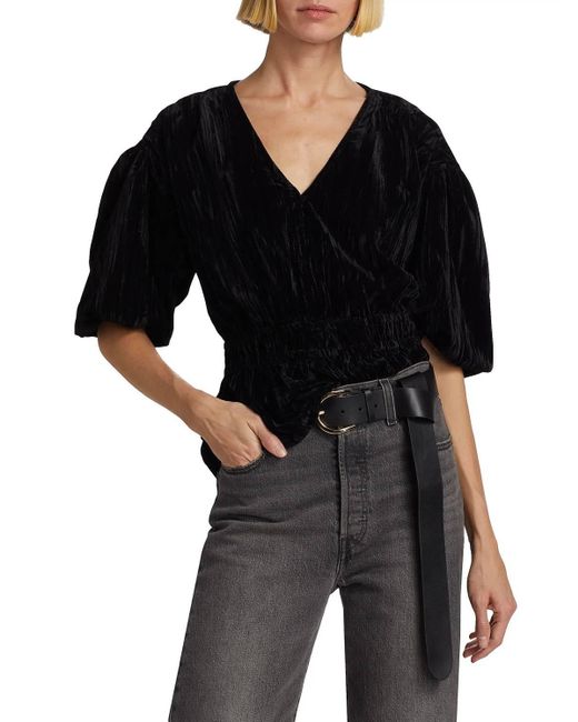 Joe's Jeans Black Mona Velvet Top