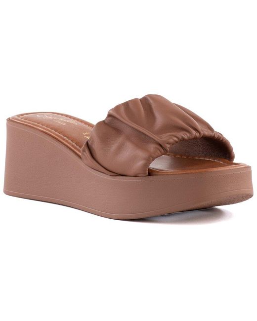 Seychelles Brown Coney Island Leather Sandal