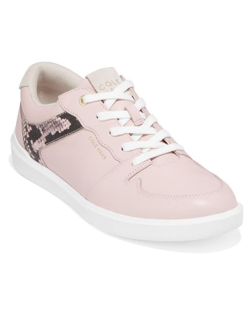 Cole Haan Pink Grand Crosscourt Leather Lace Up Casual And Fashion Sneakers