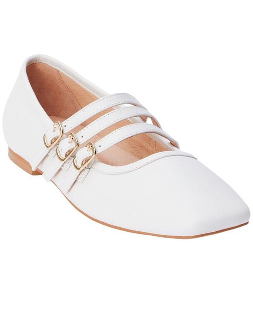 Matisse White Nova Leather Flat