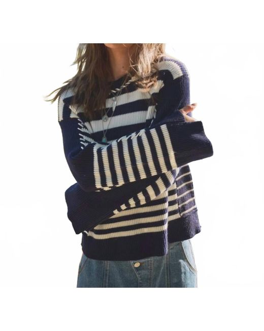 Blue B Black Stripe Loop Nautical Sweater