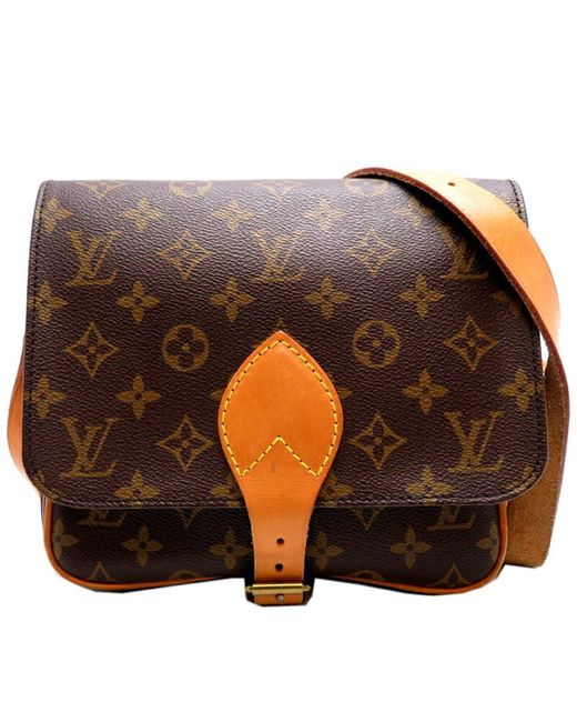 Louis Vuitton Brown Cartouchière Canvas Shoulder Bag (pre-owned)