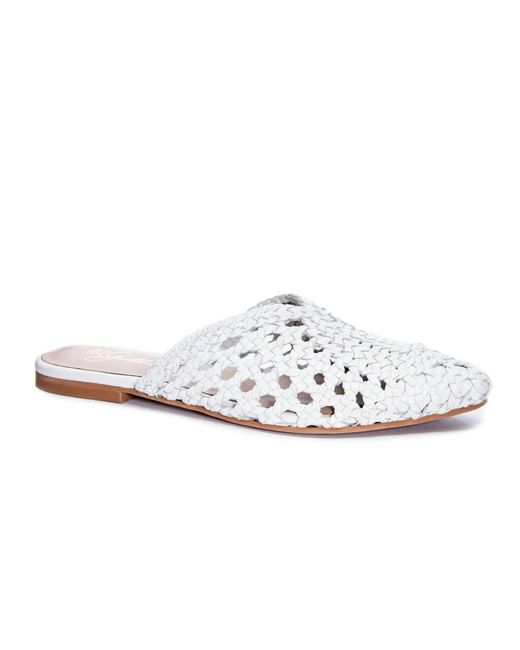 Chinese Laundry White Wild Flower Leather Mule