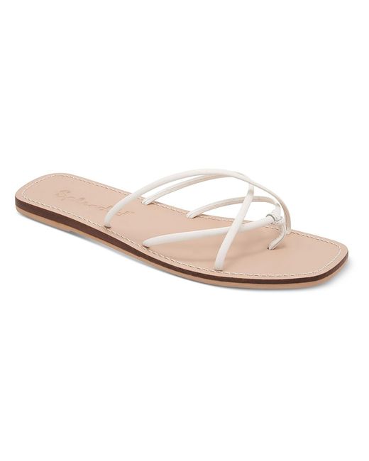 Splendid Pink Fern Leather Strappy Thong Sandals