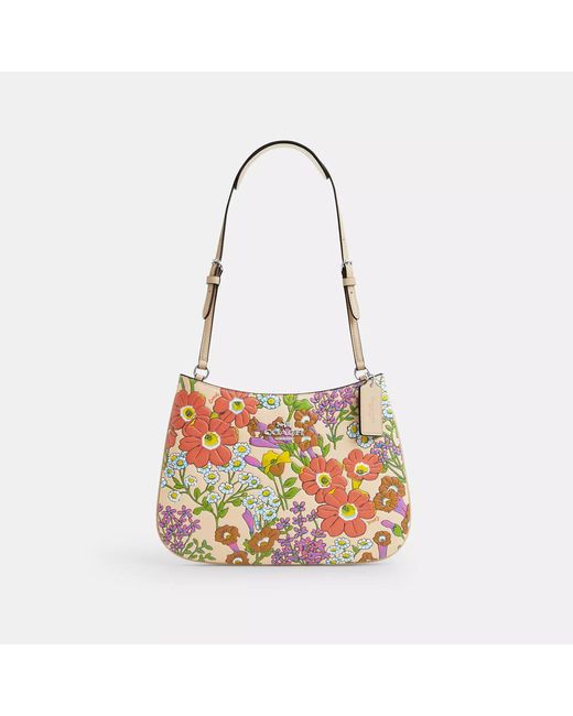 COACH White Penelope Shoulder Bag With Floral Print