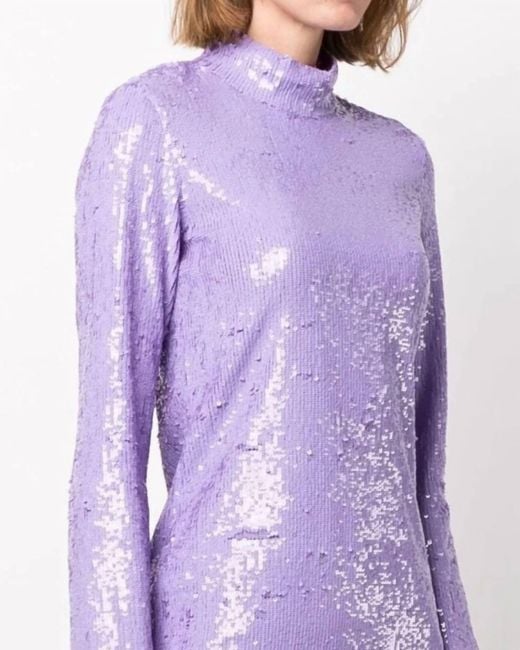 MSGM Purple Sequined Blouse