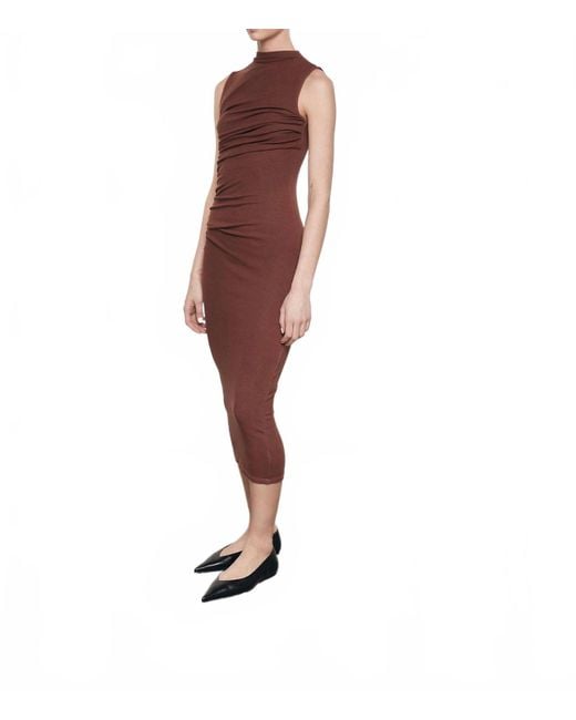 Enza Costa Women's Brown Silk Knit Sleeveless Twist Midi -  www.rajagirimanappuram.com