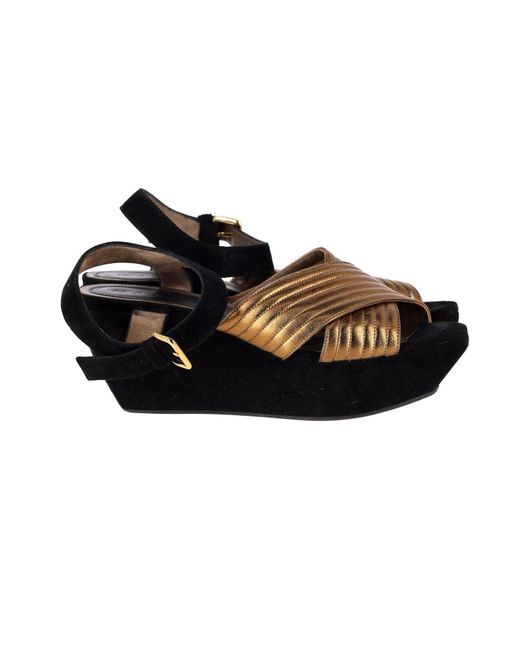 Marni Black Cross-strap Platform Sandals