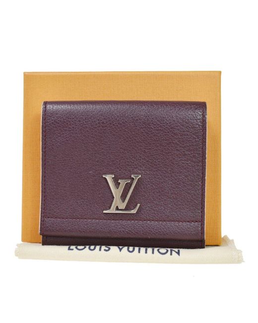 Louis Vuitton Purple Lockme Leather Wallet (pre-owned)