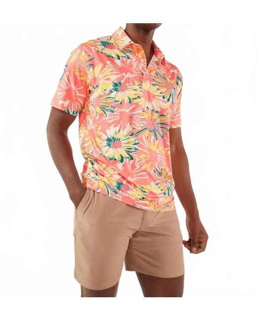 Chubbies Pink Lightweight Performance Polo Shirt for men