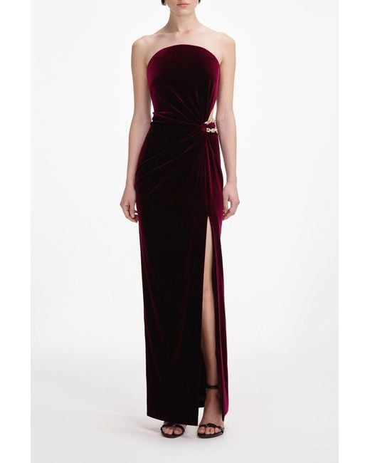 Self-Portrait Women's Black Velvet Bandeau Maxi Dress