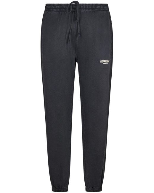 Represent Blue Relaxed-Fit Sweatpants With Adjustable Drawstring And Logo Detail for men