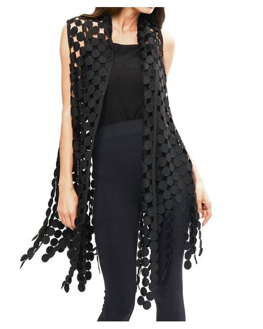 Adore Black Circle Open Vest