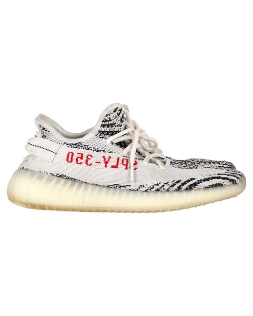 Yeezy White Boost 350 V2 Zebra Sneakers