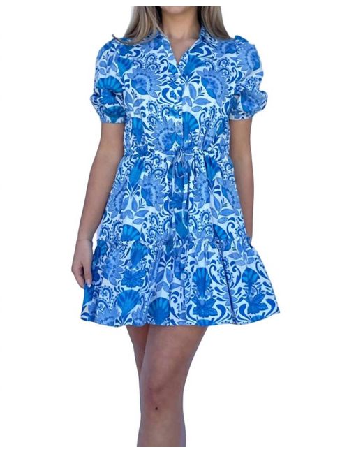 Sugarlips Blue Floral Print Mini Dress