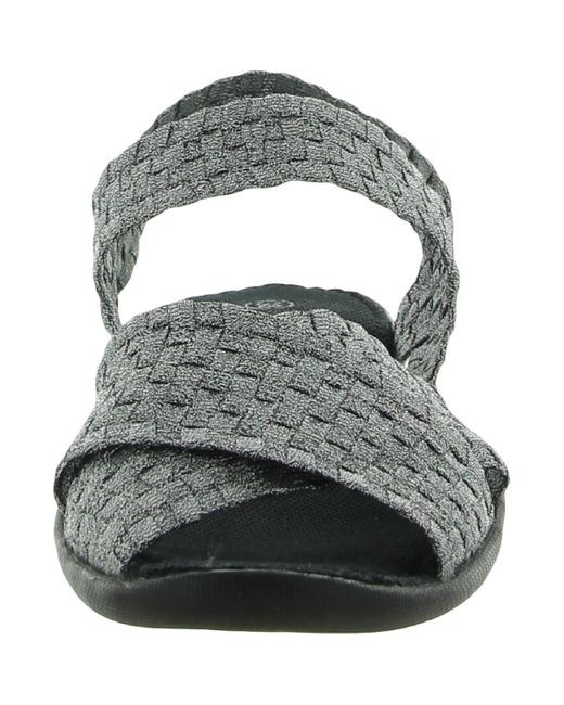 Bernie Mev Ankle strap Peep toe Flat Sandals in Metallic Lyst