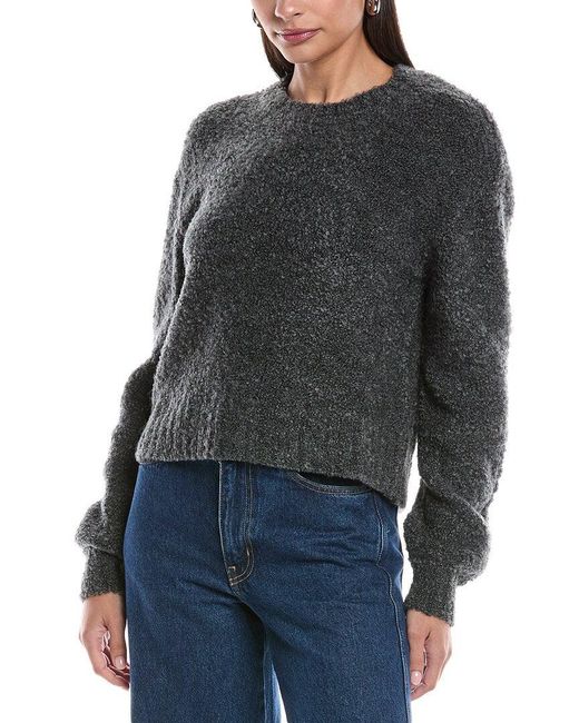 Bella Dahl Black Wool-Blend Crew Neck Sweater