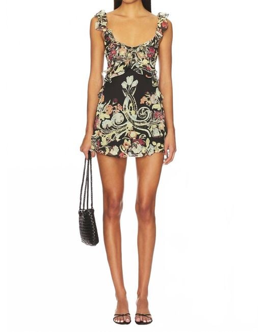 Free People Black Bali Flora Mini Dress
