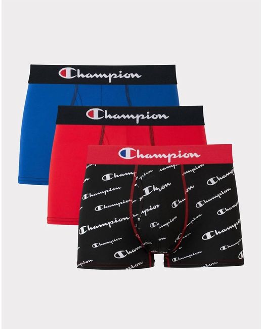 Champion Red 3-pack Moisture Wicking Lightweight Stretch Trunks for men