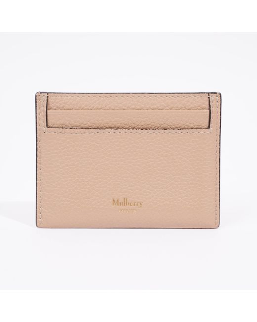 Mulberry Natural Card Holder Grained Leather
