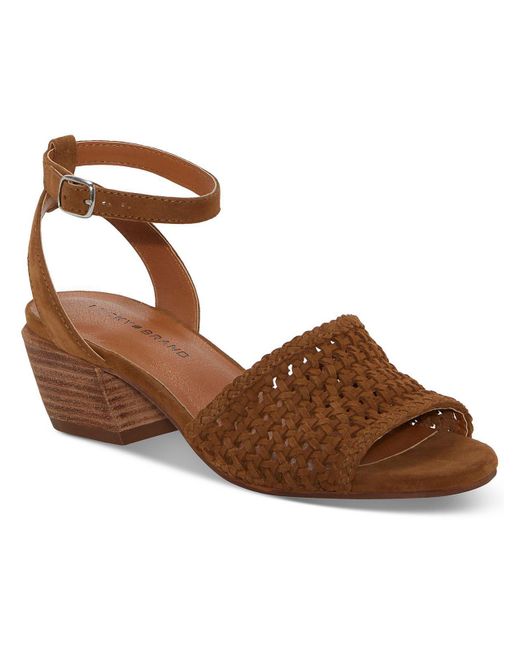 Lucky Brand Brown Modessa Leather Ankle Strap Heels
