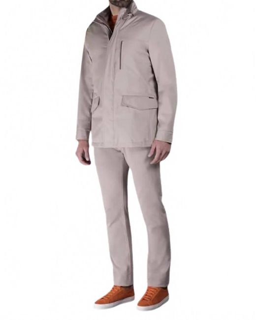 Moorer Gray Stand Collar Field Jacket for men