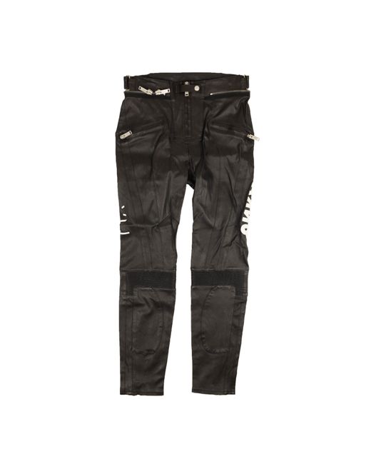 Unravel Project Black Leather Logo Skinny Pants