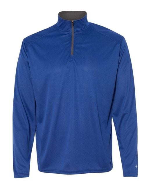 Badger Blue B-Core Quarter-Zip Pullover for men