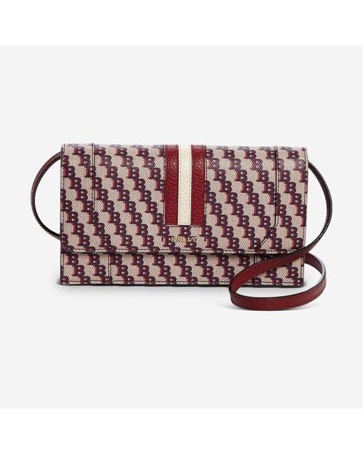 Bally Red Stafford Leather Chain Wallet 6232890