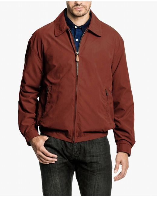 London Fog Men's Red Auburn Light Weight Zip Front Golf Jacket