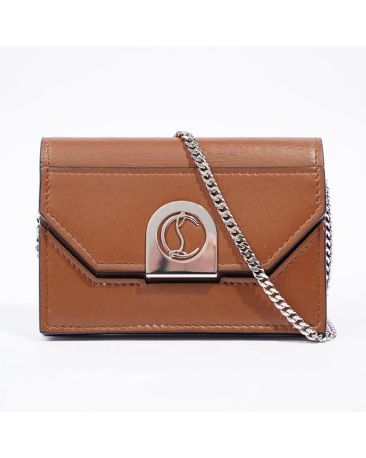 Christian Louboutin Brown Elisa Chain Card Holder Leather