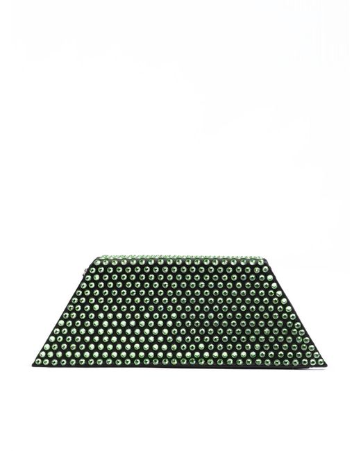 AMINA MUADDI Green Mini Crystals Shoulder Bag
