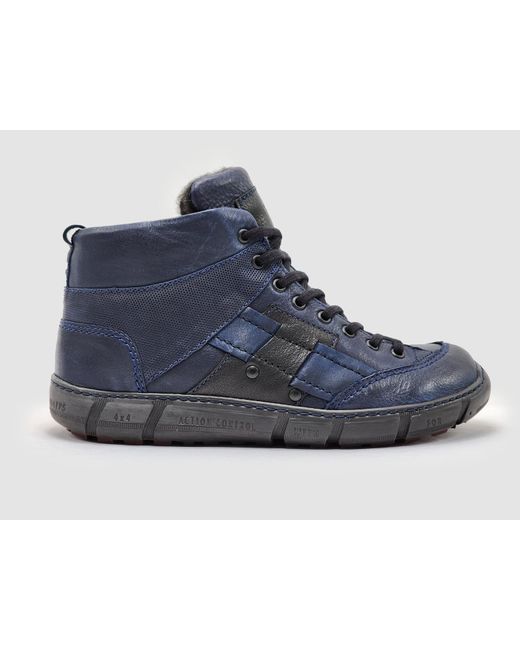 KCR Group Blue Action Wool-Lined Leather Boots for men