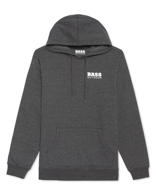 BASS OUTDOOR Gray Fleece Sweatshirt Hoodie for men
