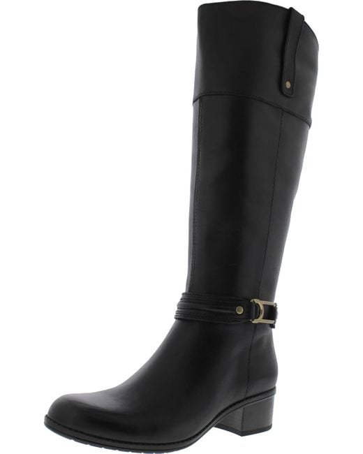 Bandolino Black Coloradee Faux Leather Block Heel Knee-high Boots