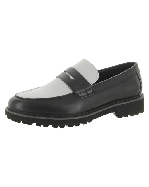 INC Black Vance Leather Slip On Loafers for men