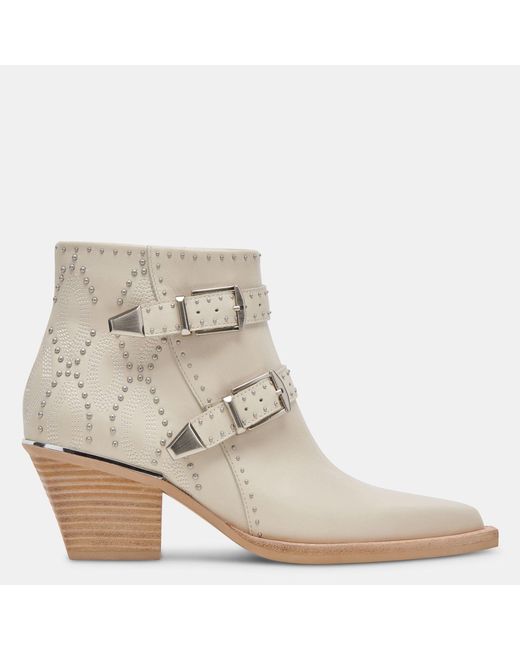 Dolce Vita Natural Ronnie Booties Ivory Leather