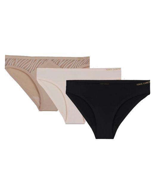 Vince Camuto Black 3 Pack Smooth Bikini Panty