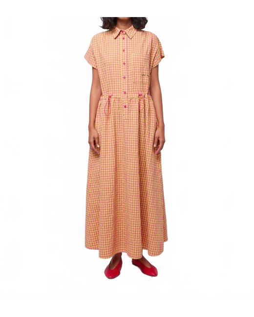 Bobo Choses Orange Vichy Shirt Dress