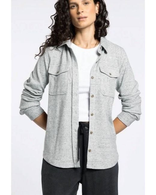 Thread & Supply Gray Cassian Button Up Top